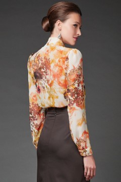 Утончённая шифоновая блуза Лотос 48 размера Art-deco(фото3)
