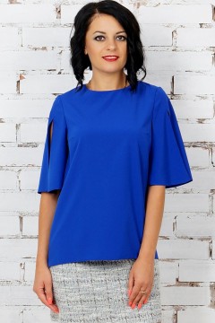 Однотонная блуза с эффектными рукавами Ajour