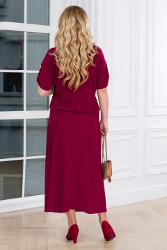 Длинная юбка бордового цвета Lavira(фото2)