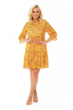 Шифоновое платье солнечной расцветки Liza Fashion(фото3)