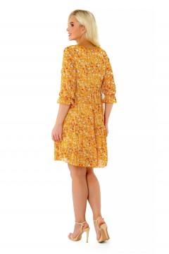 Шифоновое платье солнечной расцветки Liza Fashion(фото4)
