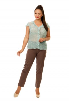 Лёгкая блузка с эффектом полупрозрачности Liza Fashion(фото2)