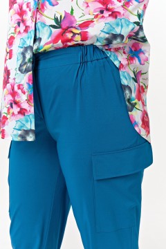 Модные брючки-карго цвета морской волны Diana(фото3)