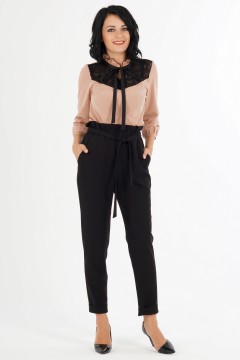 Женская блузка с контрастным гипюром Ajour(фото3)