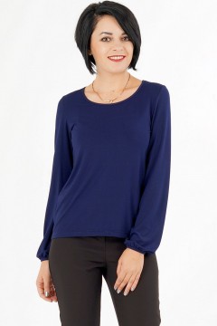 Лаконичная блузка тёмно-синего цвета Ajour