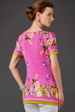 Яркая блуза с цветочным принтом Лоза 46 размера Art-deco(фото2)