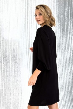 Чёрное платье с акцентными рукавами Priz(фото5)