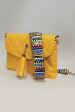 Яркая женская сумка Cadena жёлтый со стропой  Chica rica