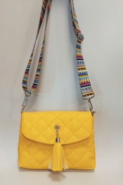 Яркая женская сумка Cadena жёлтый со стропой  Chica rica(фото2)