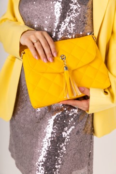 Яркая женская сумка Cadena жёлтый со стропой  Chica rica(фото3)