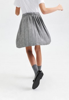 Практичная трикотажная плиссированная юбка с узором гленчек для девочки Faberlic(фото4)