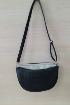 Стильная женская сумка Afina чёрный-серебро с ремнём Chica rica(фото2)