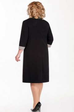 Комбинированное платье с оригинальной отделкой 1155 черный 58 размера Pretty(фото3)