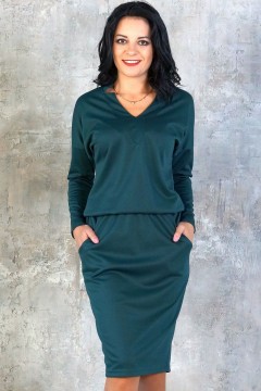 Тёмно-зелёное женское платье Ajour