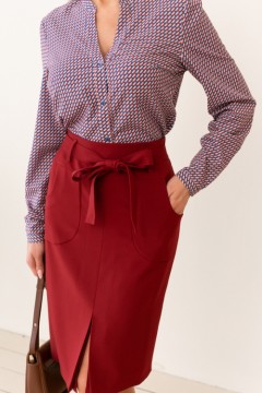 Однотонная женская юбка Карандаш с карманами №4 Valentina(фото2)