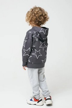 Модная толстовка для мальчика К 301538/темно-серый,звезды к1275 джемпер Crockid(фото2)