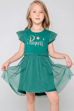 Праздничное платье для девочки К 5704/темно-зеленый платье Crockid