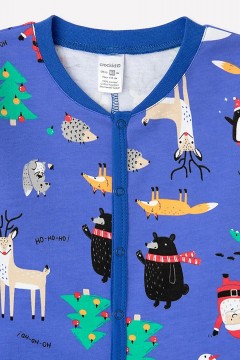 Пижамный комбинезон для мальчика К 6180/праздничный микс на ярко-синем комбинезон Crockid(фото5)