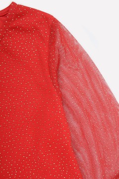 Нарядное платье для девочки К 5579/2/насыщенно-красный платье Crockid(фото2)