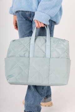 Удобная женская сумка Evita светло-мятный текстиль - голубой Chica rica