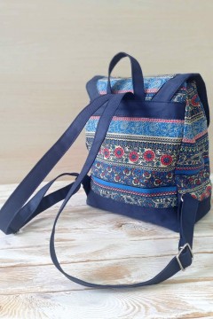 Лёгкий рюкзак из текстиля Ganso бохо-синий  Chica rica(фото4)