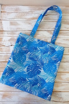 Удобная женская сумка шоппер голубые пальмы  Chica rica