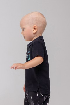 Модная футболка-поло для мальчика КР 301633/черный к320 джемпер-поло Crockid(фото2)