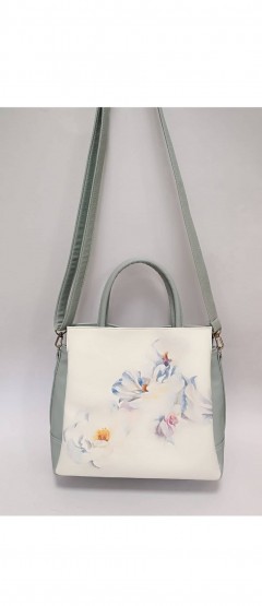 Удобная женская сумка Eleganta серо-голубой Цветы  Chica rica(фото5)