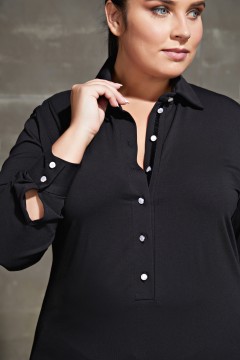 Чёрная блузка с укороченной застёжкой 64 размера Averi(фото5)
