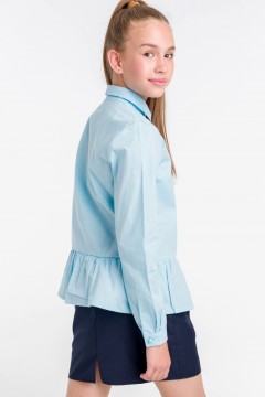 Красивая блузка для девочек LWJG 60183-43 Vulpes Голубой Familiy(фото5)