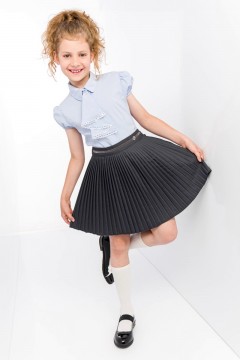Стильная юбка для девочки Vulpes V-44-21 серый Familiy(фото2)