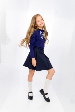 Однотонная юбка для девочки Vulpes V-48-21 синий Familiy(фото2)
