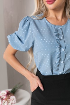 Женственная блуза в горошек Ариэль №3 Valentina(фото3)