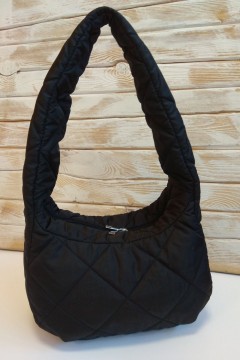 Стильная женская сумка Bonya стеганая ткань черный Chica rica
