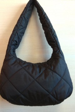 Стильная женская сумка Bonya стеганая ткань черный Chica rica(фото2)