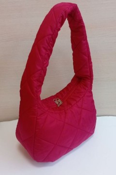 Яркая женская сумка Bonya стеганая ткань красный Chica rica(фото2)