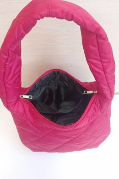 Яркая женская сумка Bonya стеганая ткань красный Chica rica(фото3)