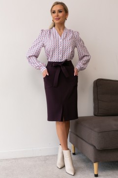 Однотонная женская юбка Карандаш с карманами №9 Valentina(фото2)