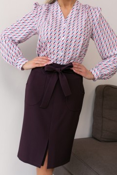 Однотонная женская юбка Карандаш с карманами №9 Valentina(фото3)