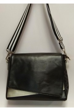 Стильная женская сумка Lika черный-серебро со стропой Chica rica(фото2)