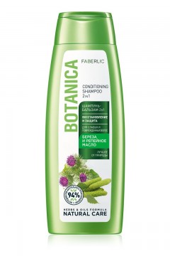 Шампунь-бальзам 2 в 1 «Восстановление и защита» для слабых и повреждённых волос Botanica Faberlic