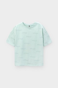 Симпатичная футболка для мальчика КБ 302027/голубая дымка фуфайка Cubby