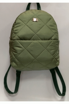 Удобный женский рюкзак Nino зелёный стеганая ткань Chica rica(фото2)