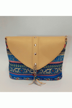 Интересная летняя сумка Carino карамель-этно синий  Chica rica