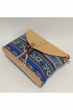 Интересная летняя сумка Carino карамель-этно синий  Chica rica(фото2)
