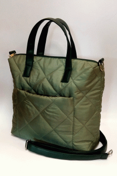 Повседневная женская сумка Marta зеленая стеганая ткань Chica rica(фото2)