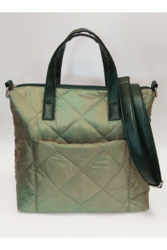 Повседневная женская сумка Marta зеленая стеганая ткань Chica rica