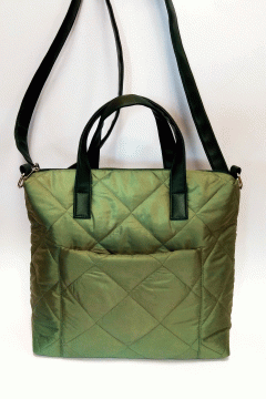 Повседневная женская сумка Marta зеленая стеганая ткань Chica rica(фото4)