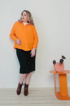Однотонная рубашка в оранжевом цвете Jetty-plus(фото2)