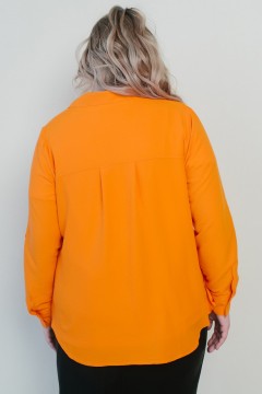 Однотонная рубашка в оранжевом цвете Jetty-plus(фото4)
